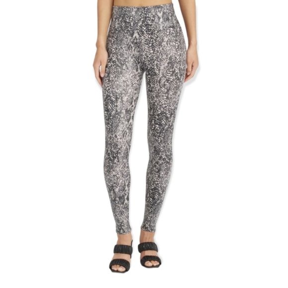 Spanx Faux Leather Snake Shine Leggings in Color Gray Snake - Picture 4 of 7